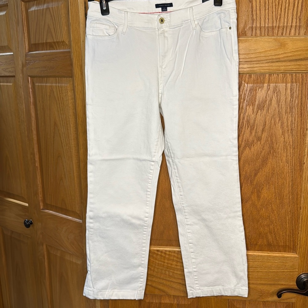 Tommy Hilfiger Greenwich Straight White Jeans, Size 14